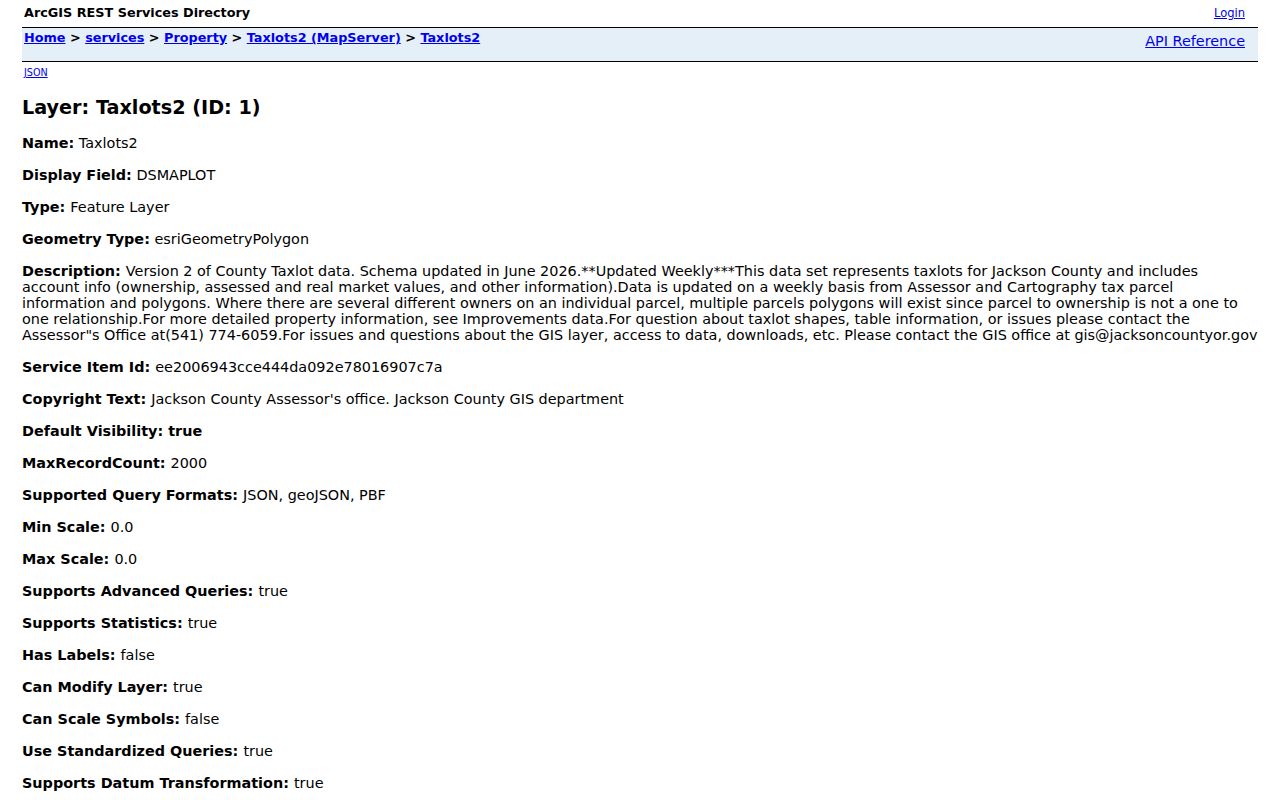 Ashland street directory Jackson County tax-lot GIS service for by-address research